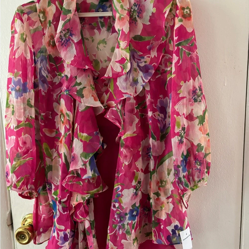 Ralph Lauren Pink Floral Blouse - Picture 2 of 5